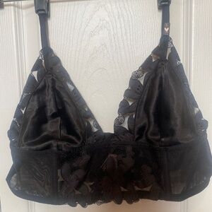 NWT VICTORIA SECRET BLACK LACE BRALETTE LARGE